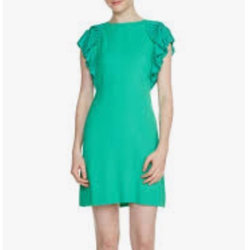 Maje Rolana Vert Ruffle Trim Dress Size 1/S